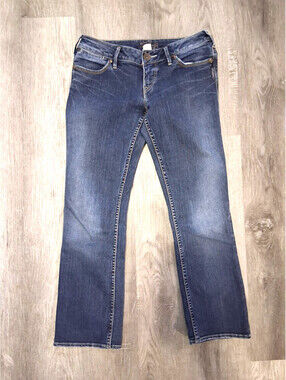 Silver Jeans Co. Suki Womens Sz 4, 27x25 Low-Rise Curvy Stretch Denim Crop Jeans